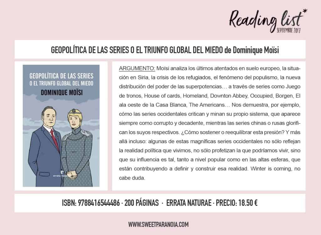 Novedades literarias de septiembre 2017