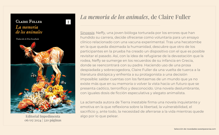 Libro La memoria de los animales, de Claire Fuller