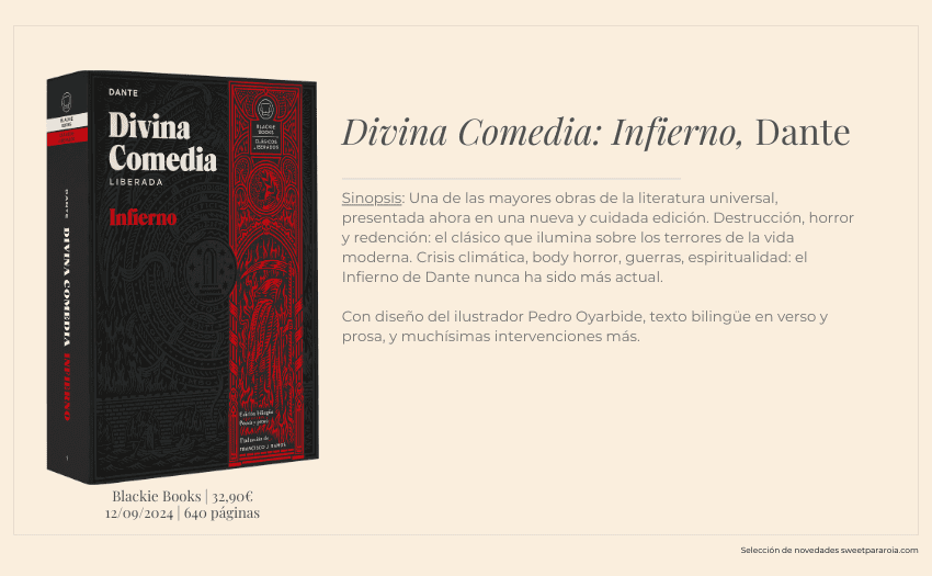 Libro Divina comedia: Infierno. De Dante. Publicado por Blackie Books (2024)