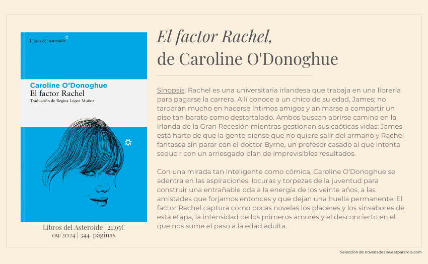 Libro El factor Rachel de Caroline O'Donoghue