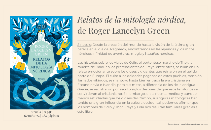Libro Relatos de la mitología nórdica de Roger Lancelyn Green. Editorial Siruela (2024).